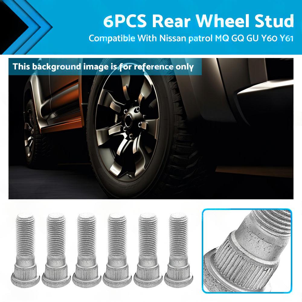 6PCS Rear Wheel Stud Suitable For Nissan patrol MQ GQ GU Y60 Y61.