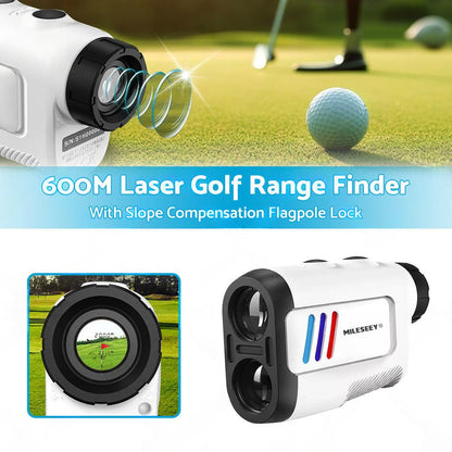 600M Laser Golf Range Finder with Slope Compensation Flagpole Lock.