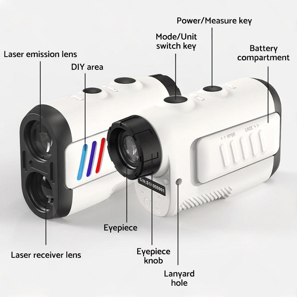 600M Laser Golf Range Finder with Slope Compensation Flagpole Lock.