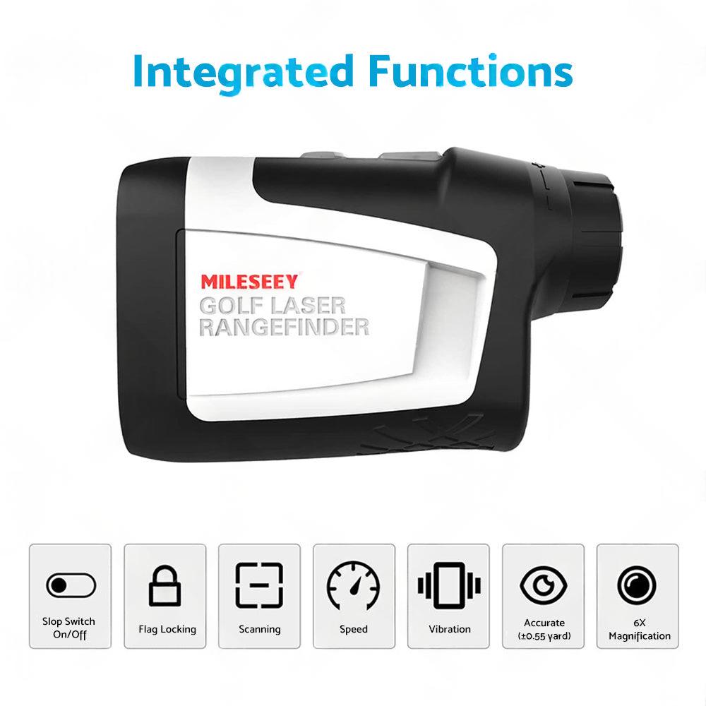 Mileseey 600M Golf Laser Range Finder with Slope On Off Flagpole Lock Vibration.