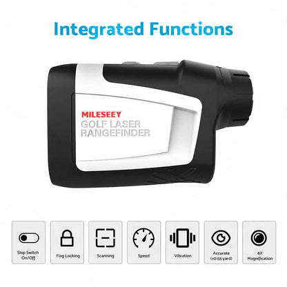 Mileseey 600M Golf Laser Range Finder with Slope On Off Flagpole Lock Vibration.