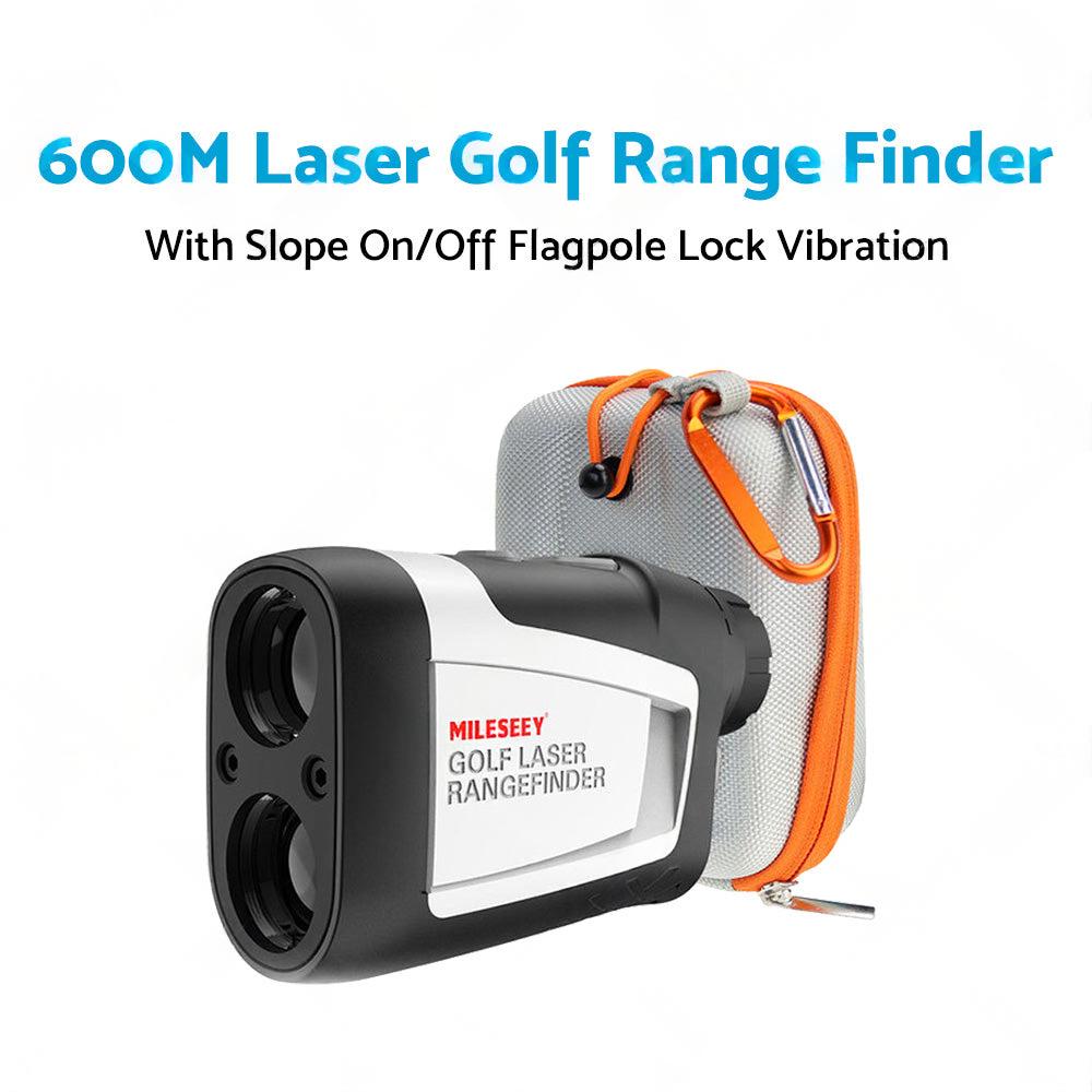 Mileseey 600M Golf Laser Range Finder with Slope On Off Flagpole Lock Vibration.