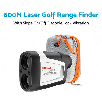 Mileseey 600M Golf Laser Range Finder with Slope On Off Flagpole Lock Vibration.