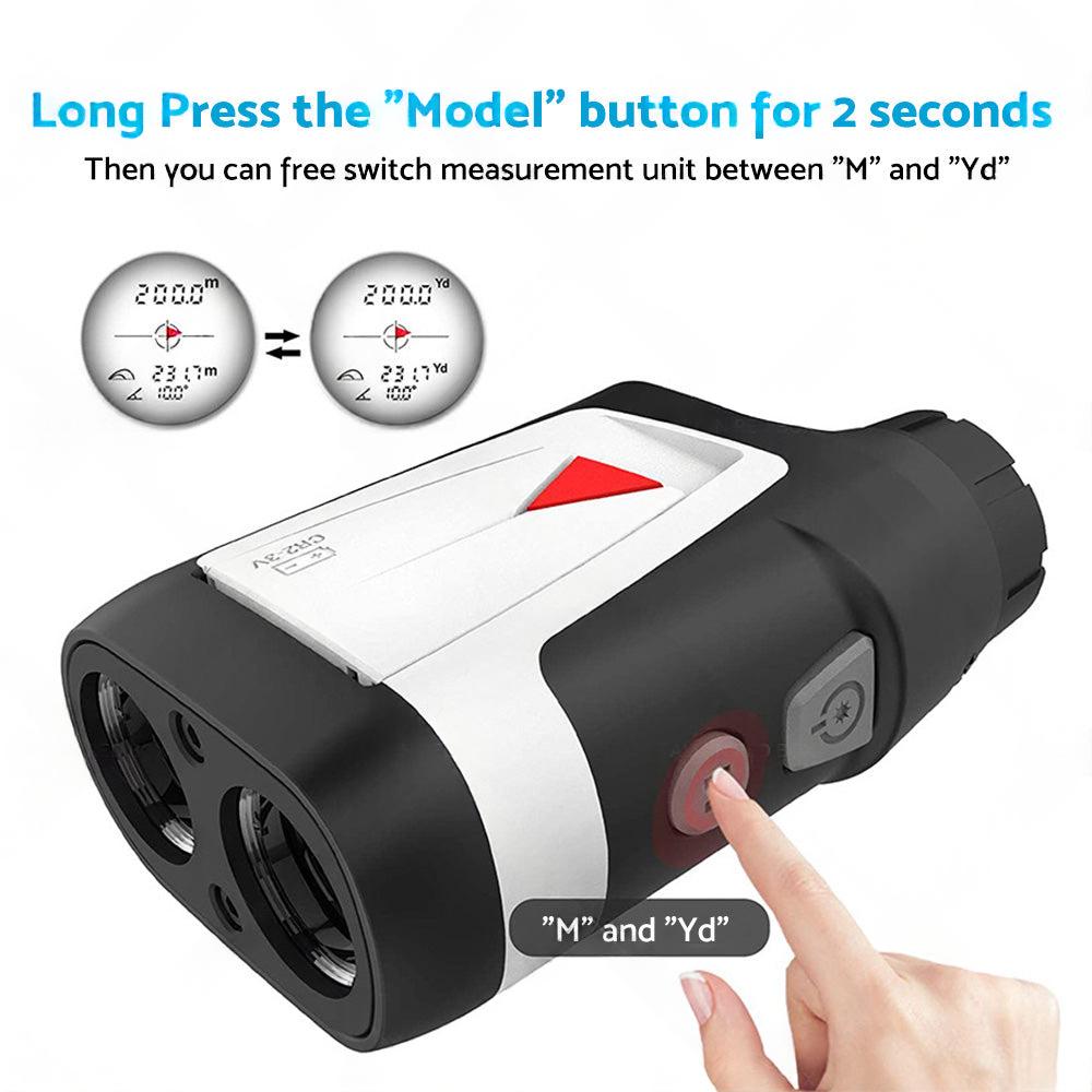 Mileseey 600M Golf Laser Range Finder with Slope On Off Flagpole Lock Vibration.