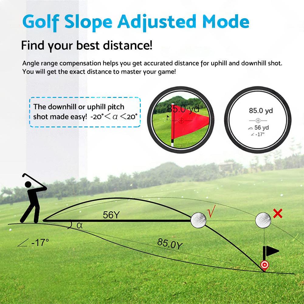 Mileseey 600M Golf Laser Range Finder with Slope On Off Flagpole Lock Vibration.