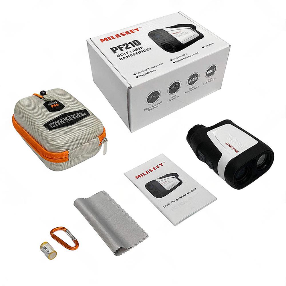 Mileseey 600M Golf Laser Range Finder with Slope On Off Flagpole Lock Vibration.