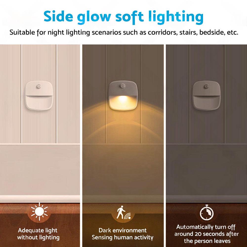 3 PCS Cordless Battery-Powered LED Night Light Motion Sensor Light-Warm White.