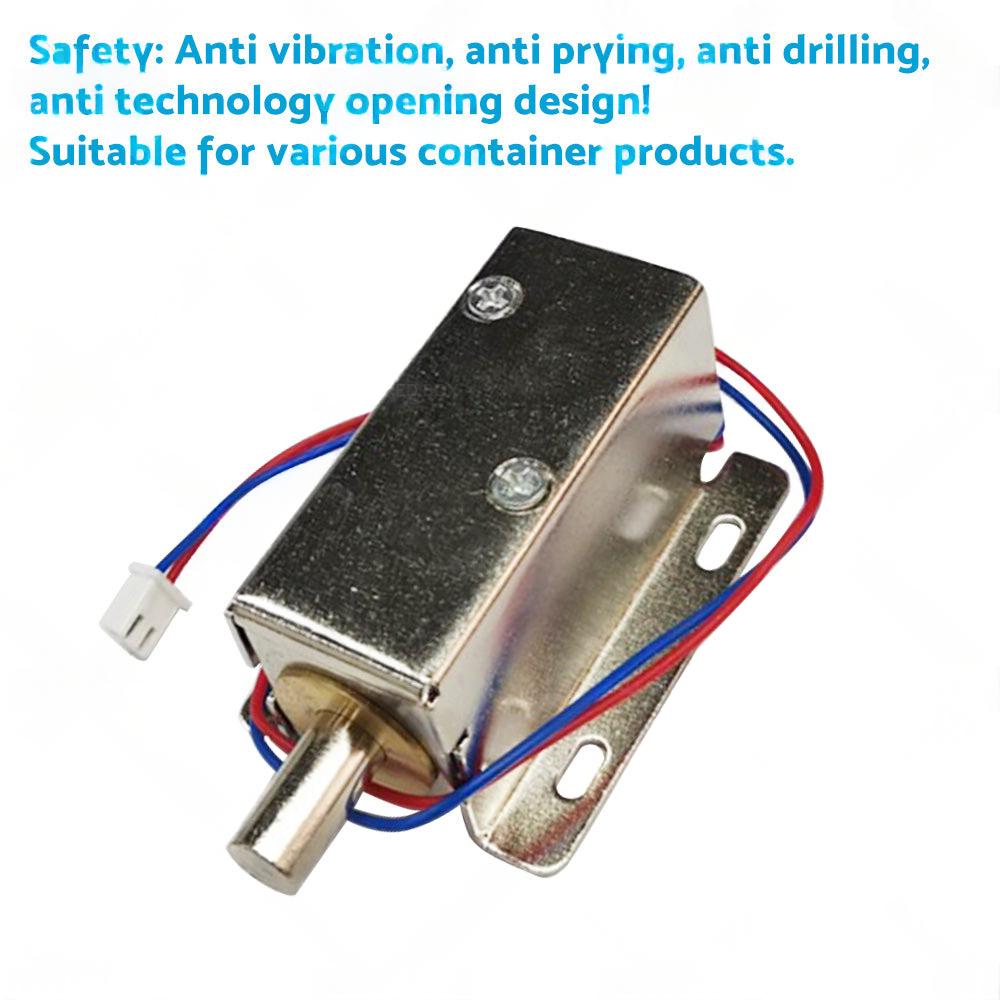 Round Electronic Solenoid Latch Lock 12V 0. 6A Electric Release Assembly Catch.