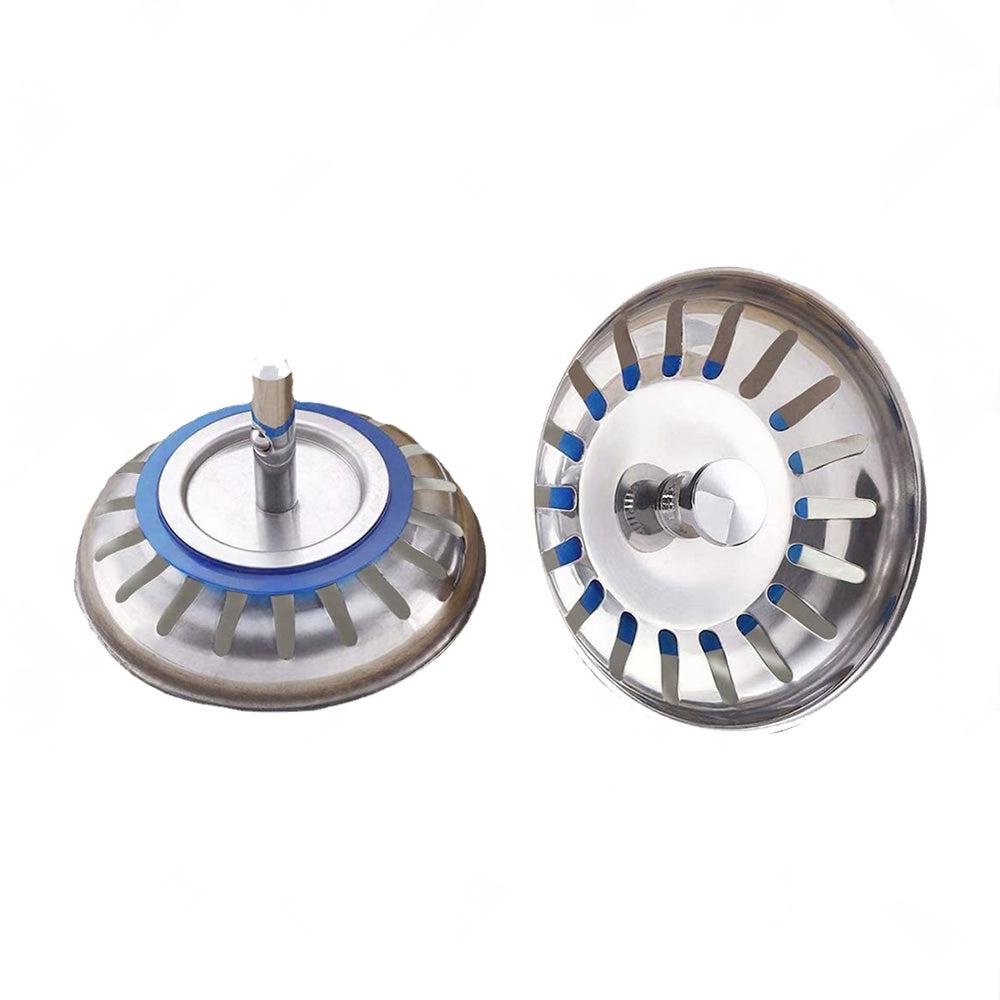 2PCS Kitchen Sink Strainer Plug Waste Drain Stopper Filter Stainless Steel.