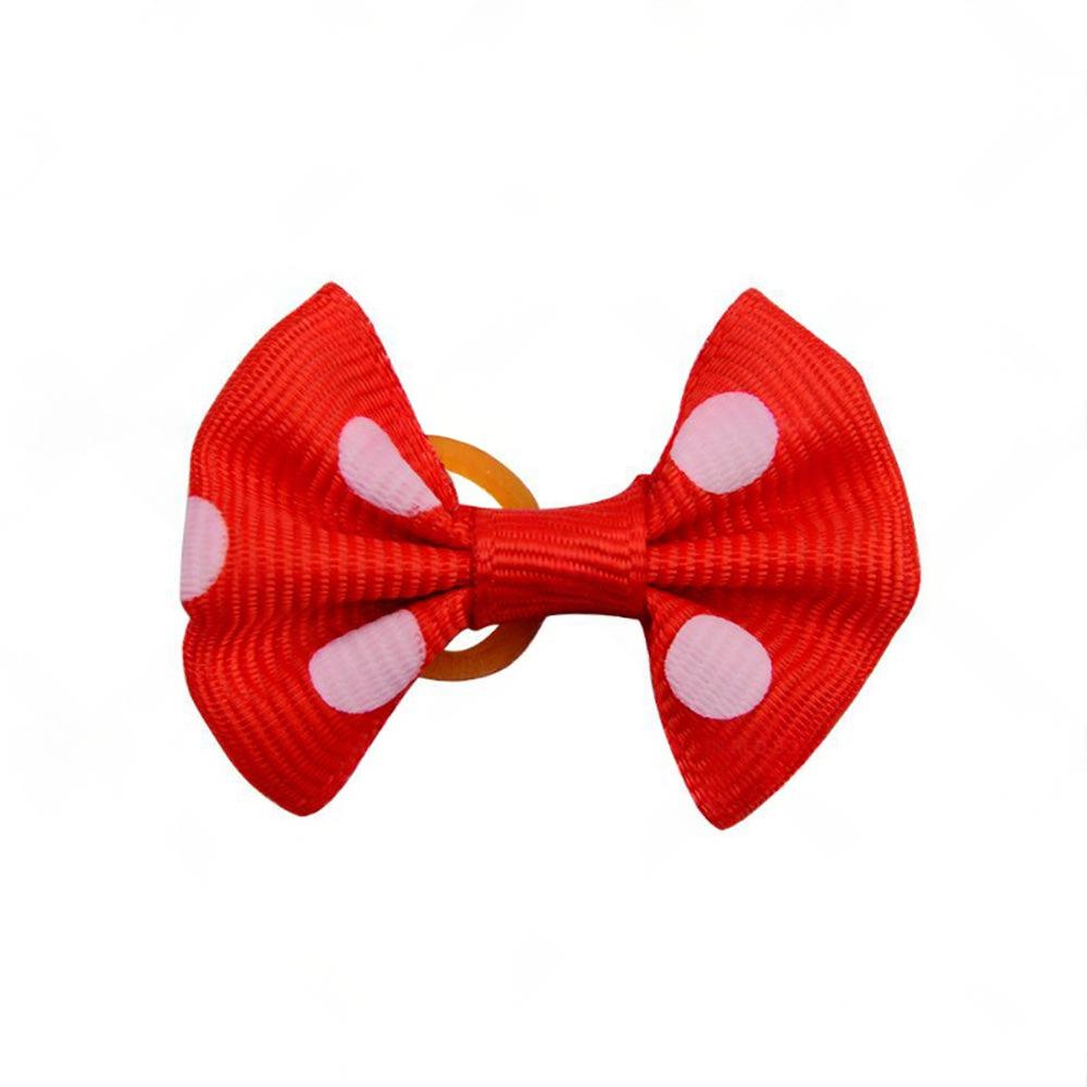 Up To 100PCS Pet Small Dog Hair Bows Rubber Bands Puppy Cat Grooming Accessory.