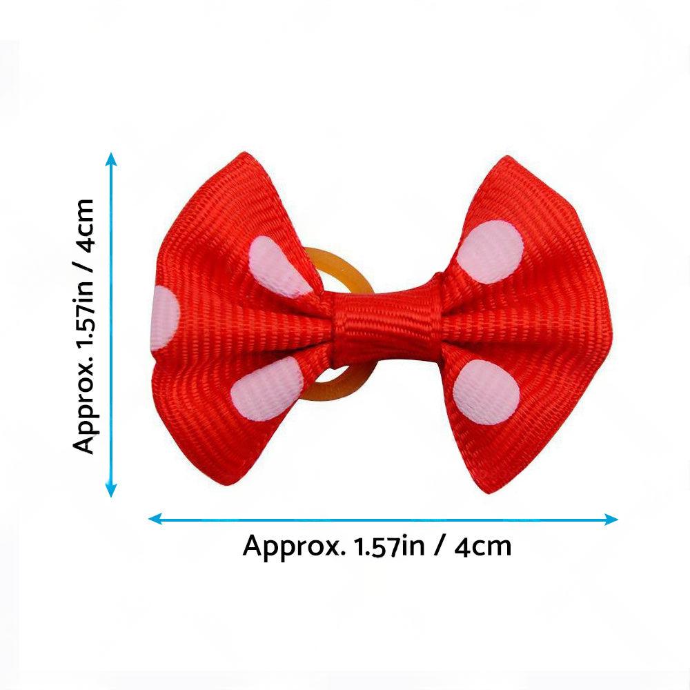 Up To 100PCS Pet Small Dog Hair Bows Rubber Bands Puppy Cat Grooming Accessory.