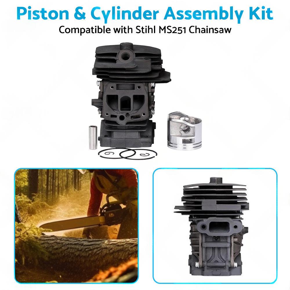 Piston  and  Cylinder Kit 44mm 1143 020 1207 Suitable For Stihl MS251 Chainsaw.