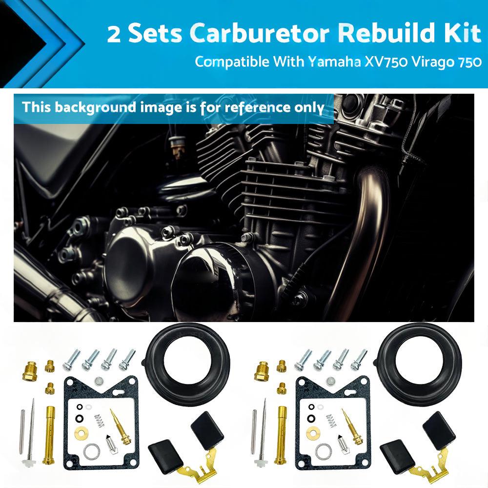 2 Sets Carburetor Rebuild Repair Kit Suitable For Yamaha XV750 Virago 1981-1983.
