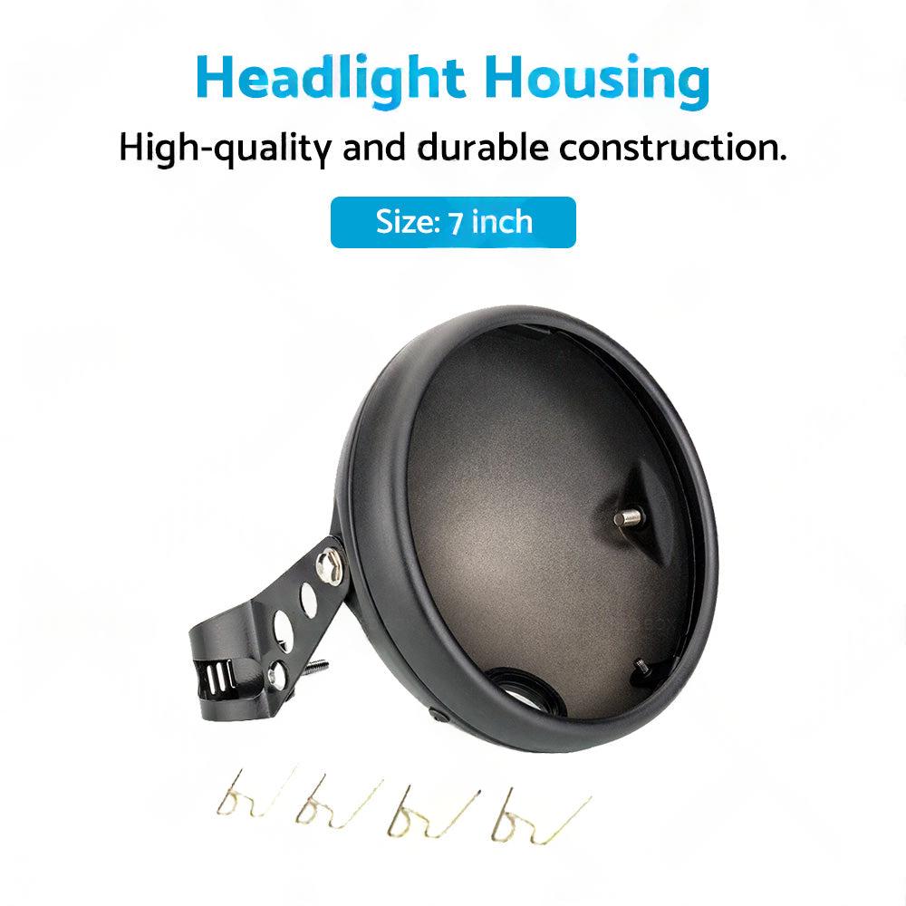 7inch Inch Motorcycle Head Light Bulb Bucket Housing Bracket Suitable For Harley.