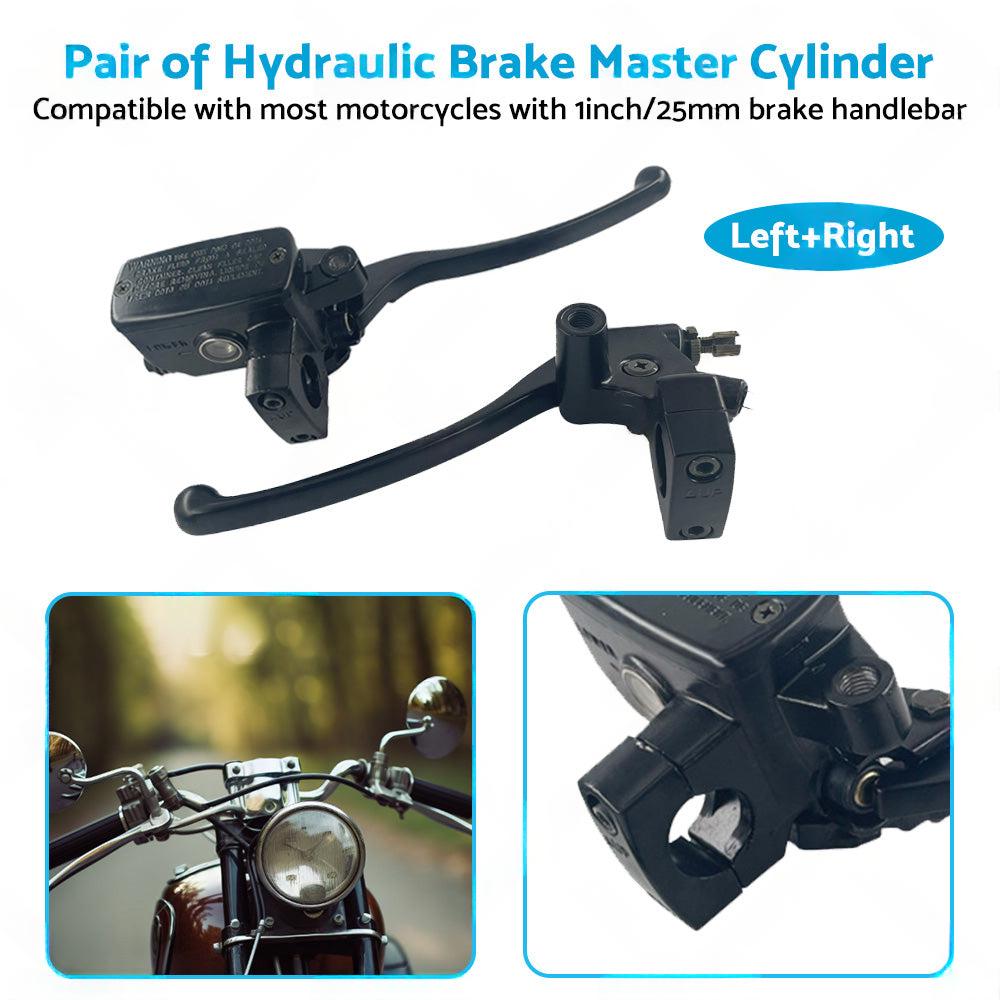 Pair 1inch 25mm Motorcycle Hydraulic Brake Clutch Master Cylinder Lever Left Right.