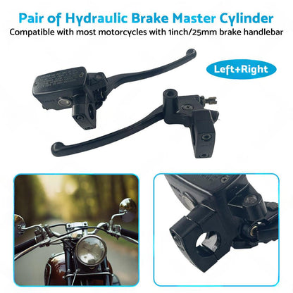 Pair 1inch 25mm Motorcycle Hydraulic Brake Clutch Master Cylinder Lever Left Right.