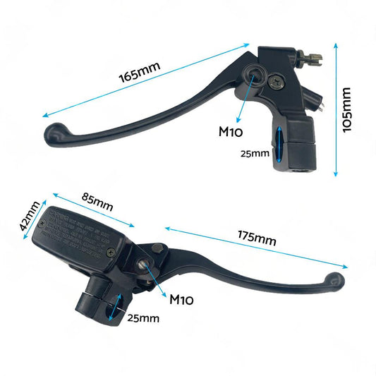 Pair 1inch 25mm Motorcycle Hydraulic Brake Clutch Master Cylinder Lever Left Right.