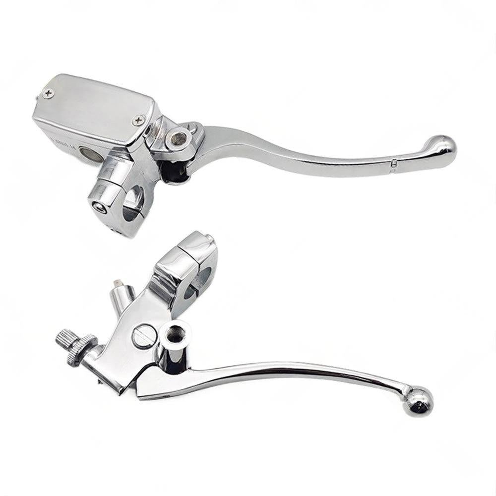 1inch Chrome Motorcycle Handlebar Hydraulic Brake Master Cylinder  and  Clutch Lever.
