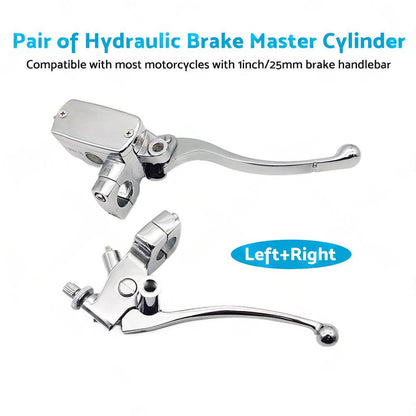 1inch Chrome Motorcycle Handlebar Hydraulic Brake Master Cylinder  and  Clutch Lever.