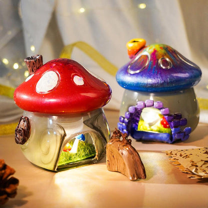 Mushroom-Shaped Jars Silicone Epoxy Resin Mold with Lid for Storage, Candy, Jewelry DIY.