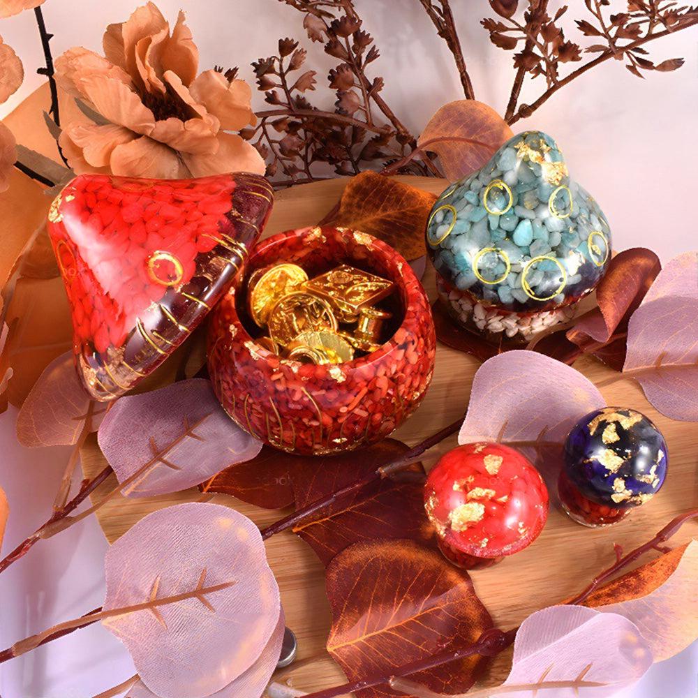 Mushroom-Shaped Jars Silicone Epoxy Resin Mold with Lid for Storage, Candy, Jewelry DIY.