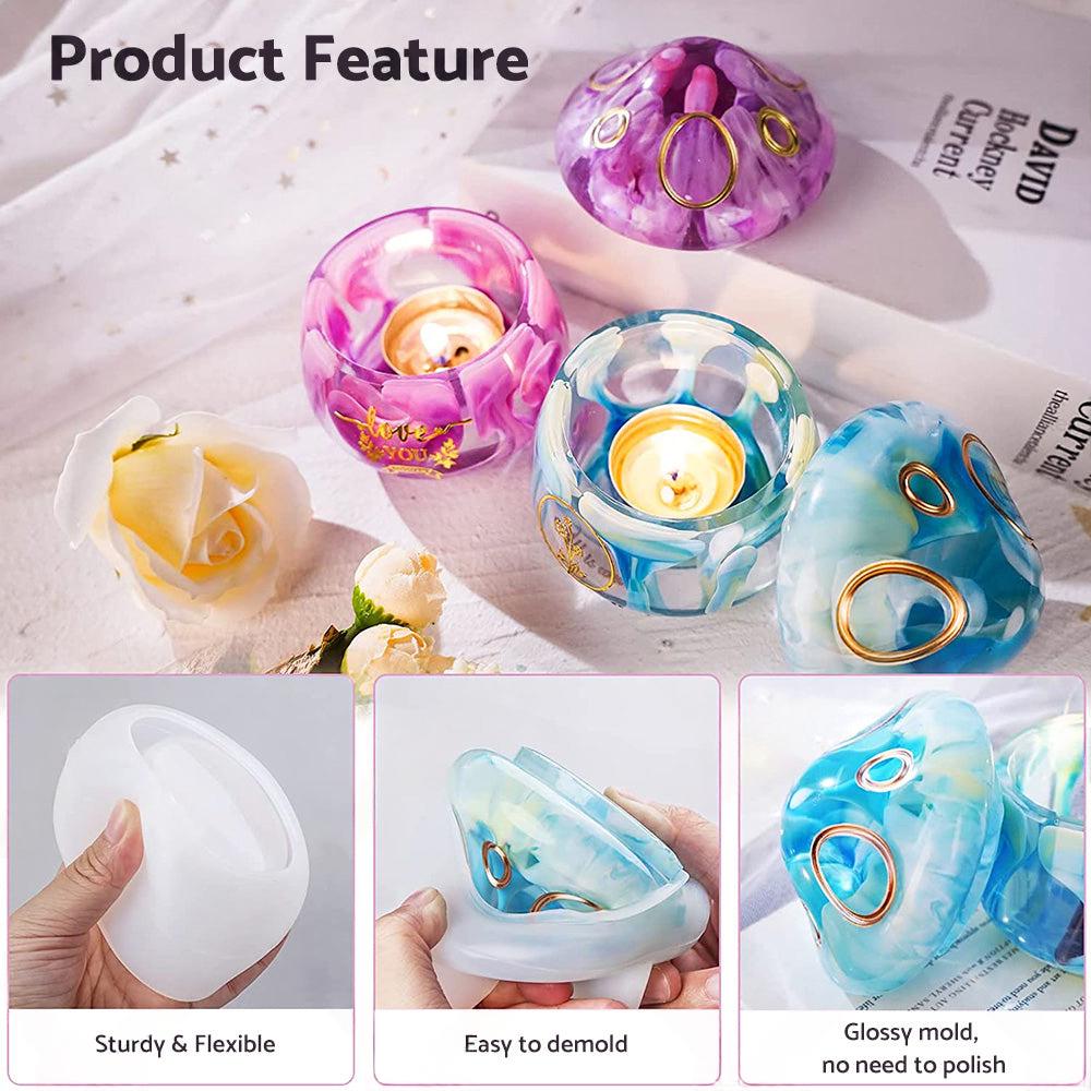 Mushroom-Shaped Jars Silicone Epoxy Resin Mold with Lid for Storage, Candy, Jewelry DIY.