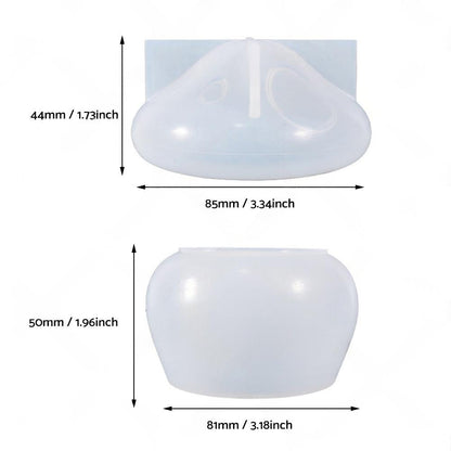 Mushroom-Shaped Jars Silicone Epoxy Resin Mold with Lid for Storage, Candy, Jewelry DIY.