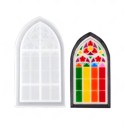 Epoxy Resin Mold Silicone Church Window Dish for Trinket Tray Jewelry Container.