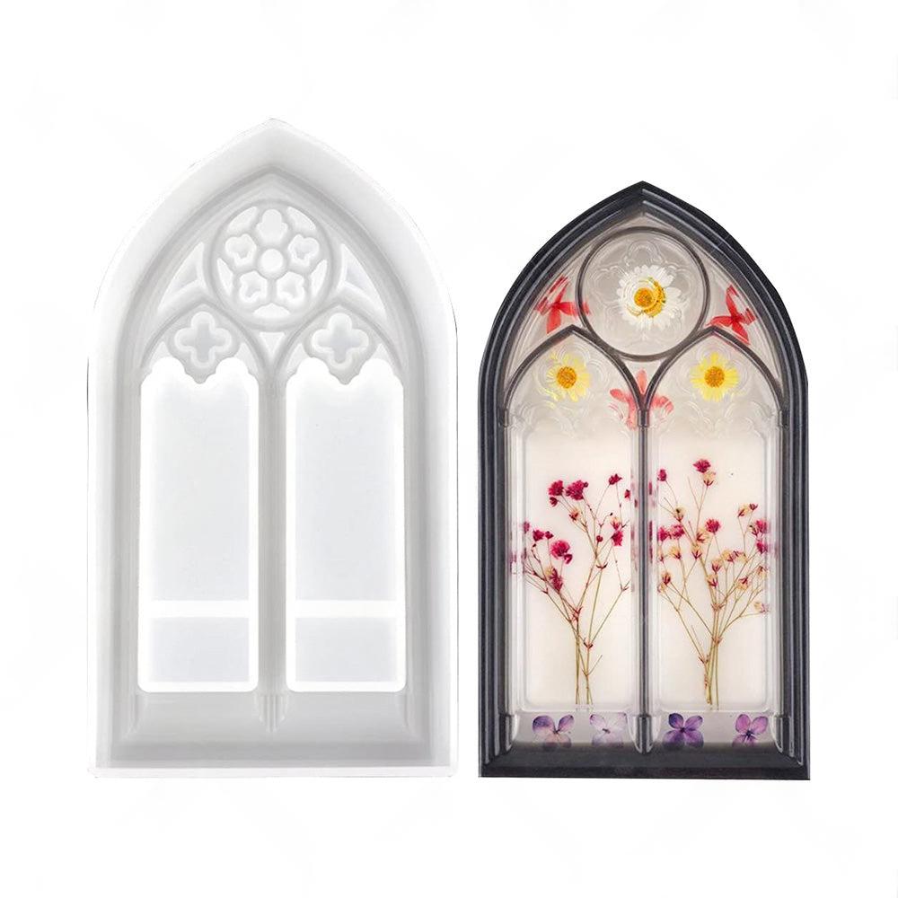 Epoxy Resin Mold Silicone Church Window Dish for Trinket Tray Jewelry Container.