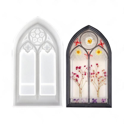Epoxy Resin Mold Silicone Church Window Dish for Trinket Tray Jewelry Container.
