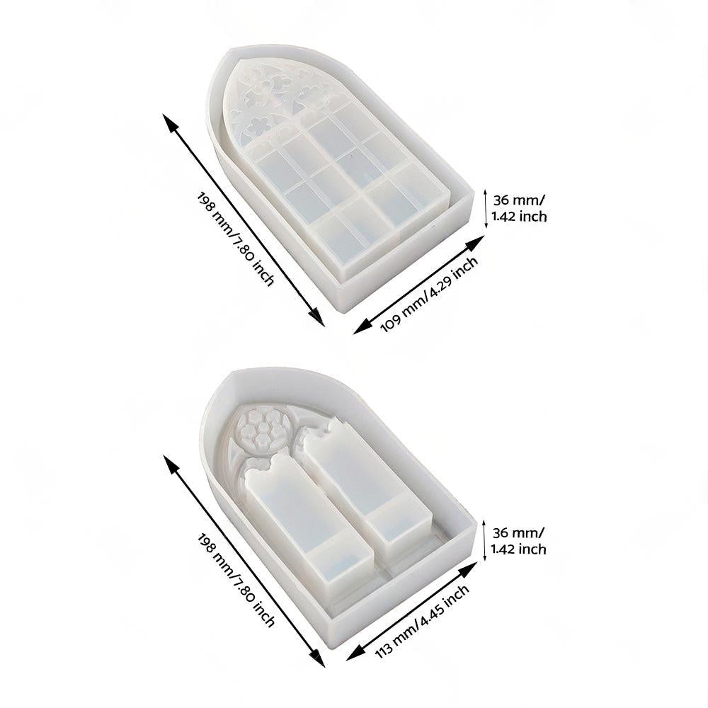 Epoxy Resin Mold Silicone Church Window Dish for Trinket Tray Jewelry Container.