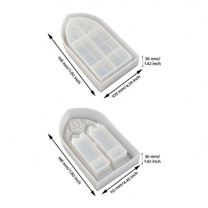 Epoxy Resin Mold Silicone Church Window Dish for Trinket Tray Jewelry Container.