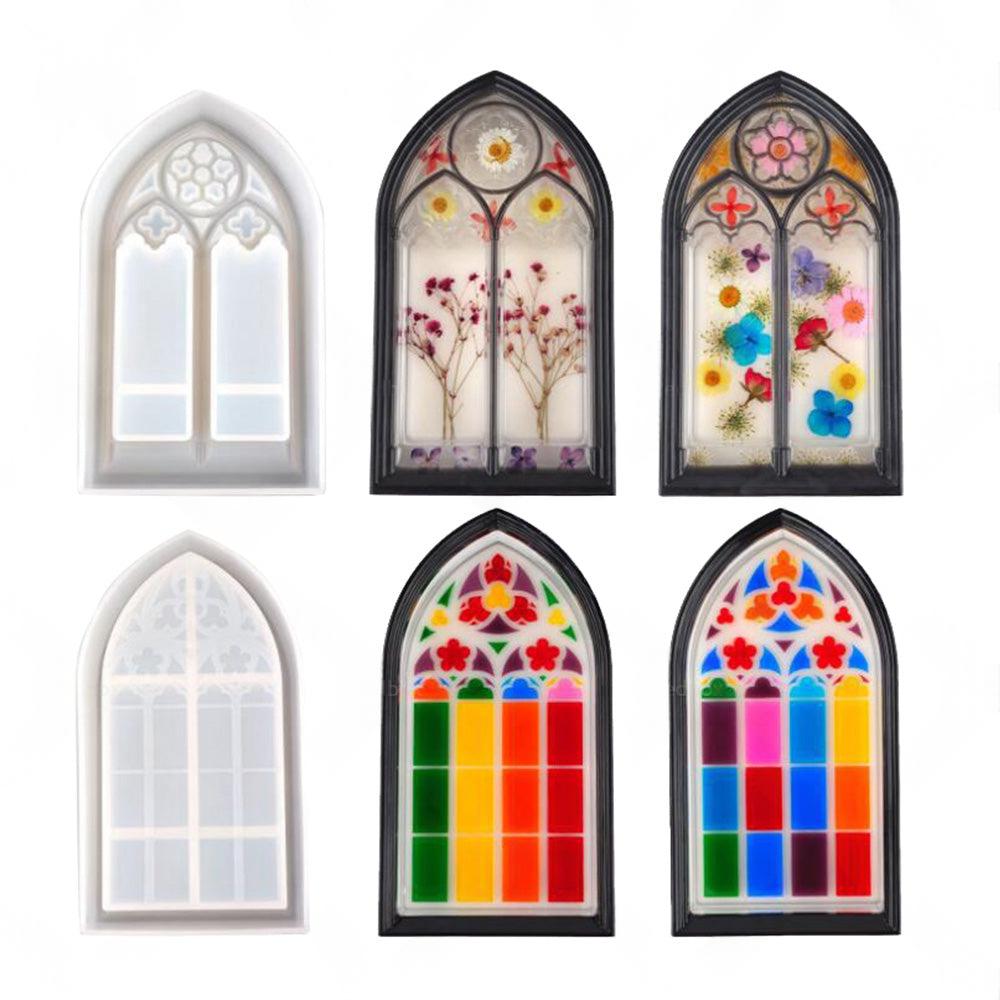 Epoxy Resin Mold Silicone Church Window Dish for Trinket Tray Jewelry Container.