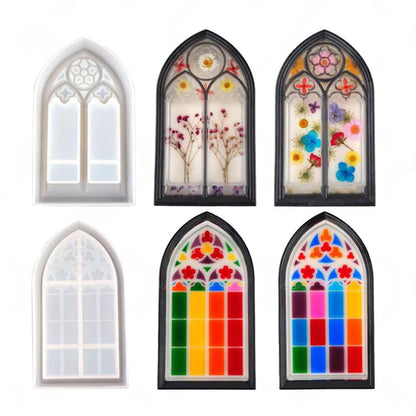 Epoxy Resin Mold Silicone Church Window Dish for Trinket Tray Jewelry Container.
