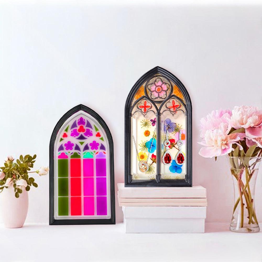 Epoxy Resin Mold Silicone Church Window Dish for Trinket Tray Jewelry Container.