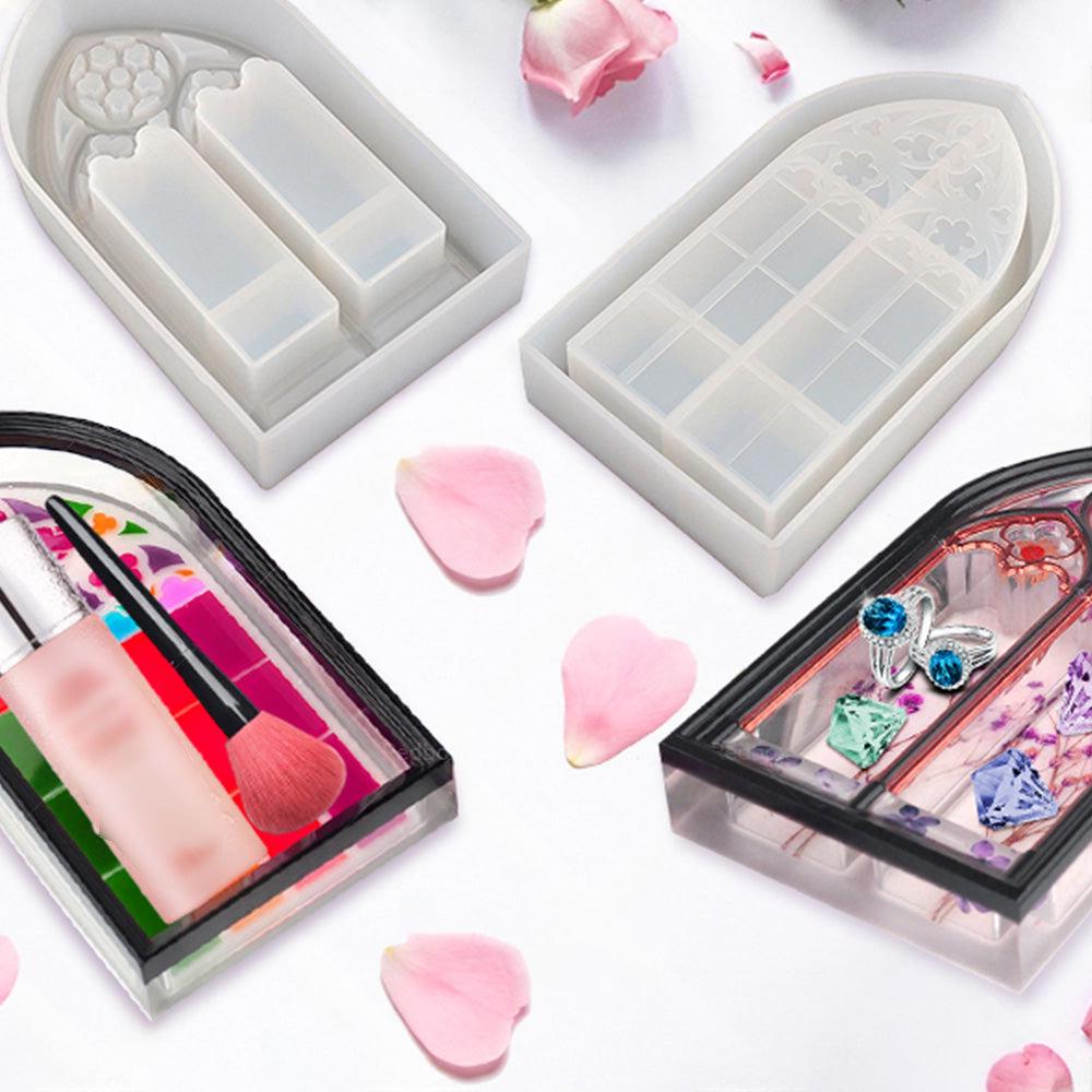 Epoxy Resin Mold Silicone Church Window Dish for Trinket Tray Jewelry Container.