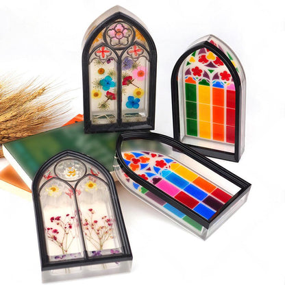 Epoxy Resin Mold Silicone Church Window Dish for Trinket Tray Jewelry Container.