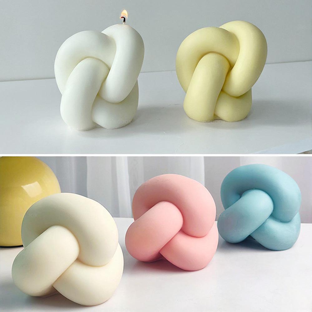Large Spiral Knot Candle Mold Silicone for Gypsum Aromatherapy Rope Ball Twisted.