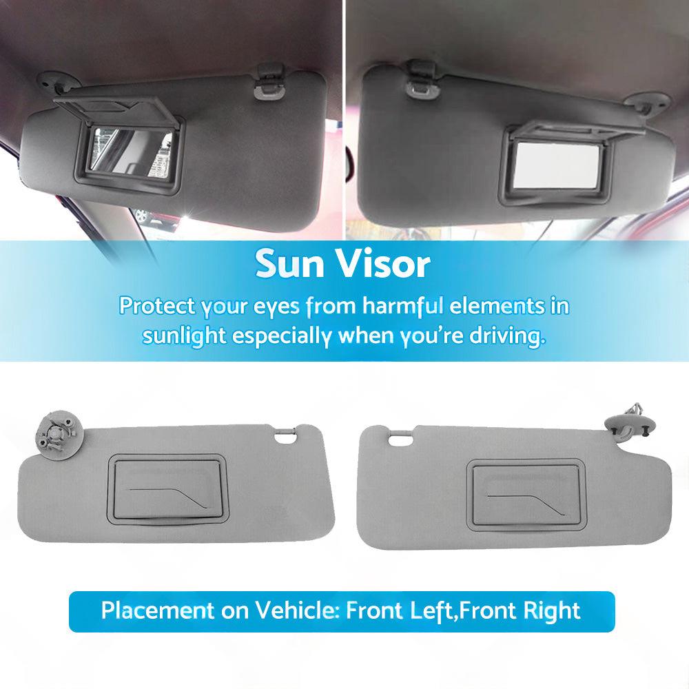 Sun Visor Pair Left & Right Suitable For Holden Barina TM 2011-2018 Grey.