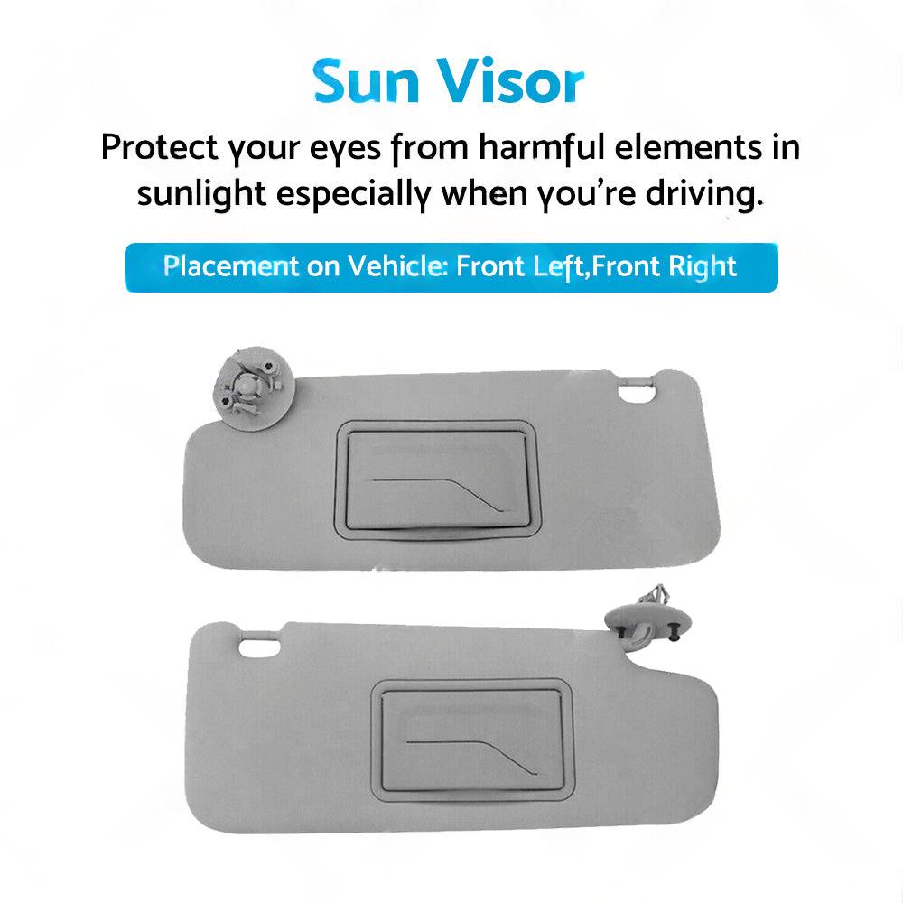 Sun Visor Pair Left & Right Suitable For Holden Barina TM 2011-2018 Grey.