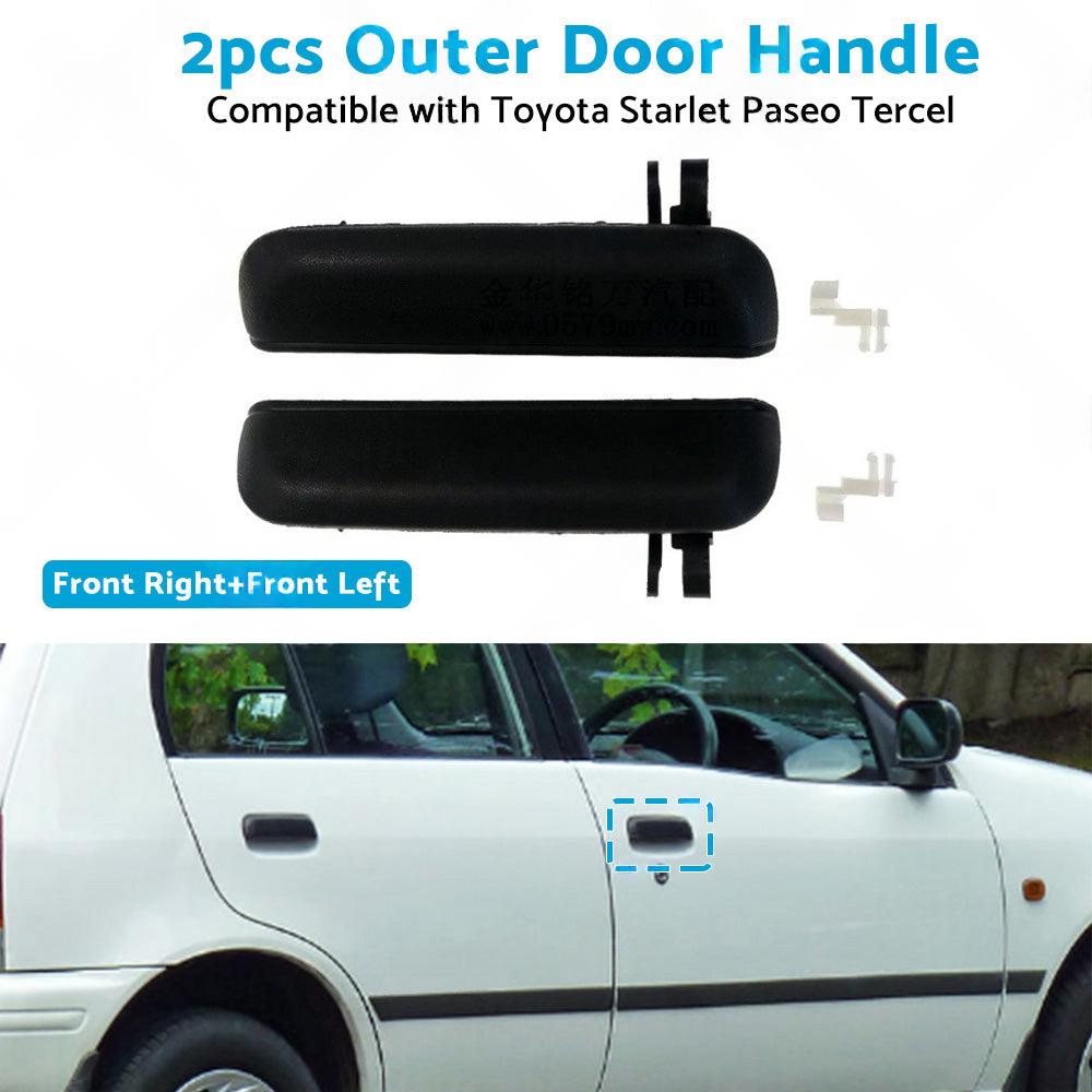 Pair LHRH FRONT Outer Door Handle Suitable For Toyota Starlet EP91 96~99 Black.