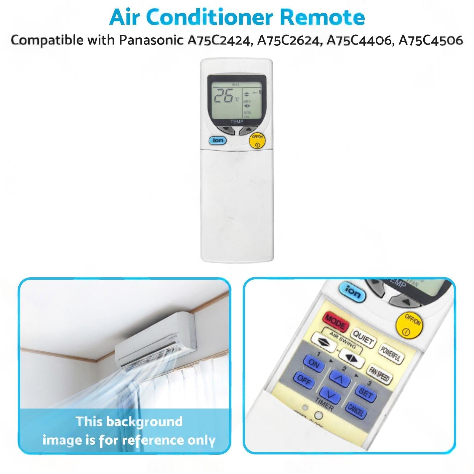 Air Con Remote Suitable for Panasonic A75C2424, A75C2624, A75C4406, A75C4506.