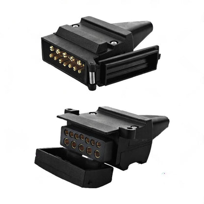 Pair 12 Pin Plug and Socket Connectors Suitable For Trailer Camper Caravan 4WD.