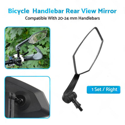 Bicycle Handlebar Rearview Mirrors Rectangle Back Mirror Suitable For Bike & Cycle.