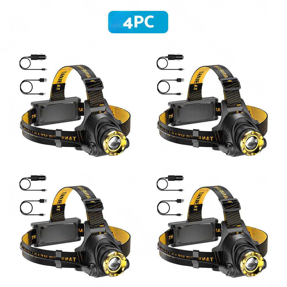USB-Rechargeable LED Headlamp Flashlight Torch Suitable For Outdoor and Camping, 12,000,000lm.