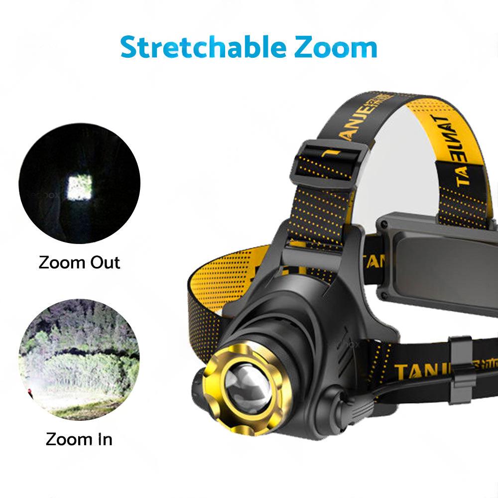 USB-Rechargeable LED Headlamp Flashlight Torch Suitable For Outdoor and Camping, 12,000,000lm.