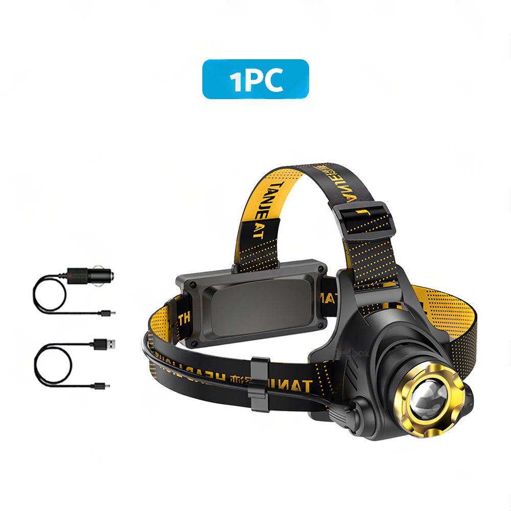USB-Rechargeable LED Headlamp Flashlight Torch Suitable For Outdoor and Camping, 12,000,000lm.