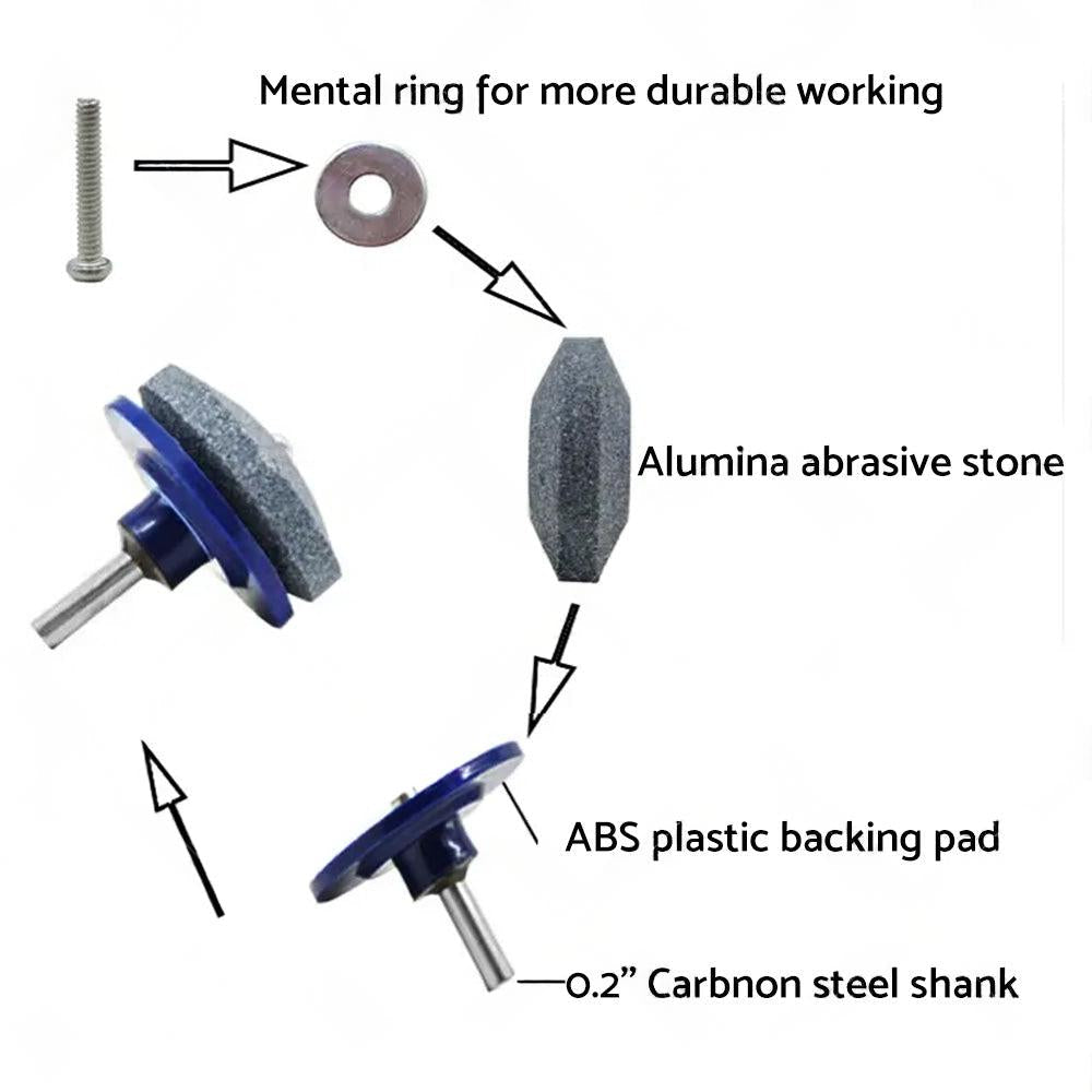 Lawn Mower Blade Sharpener Rotary Stone Grindstone Sharpening Drill Tool.