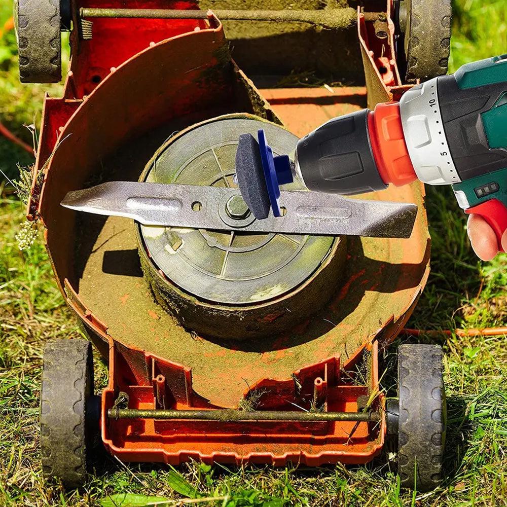 Lawn Mower Blade Sharpener Rotary Stone Grindstone Sharpening Drill Tool.
