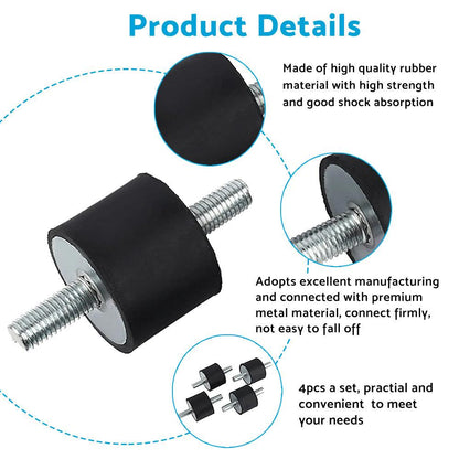 Car Bobbin 30*40mm 4PCS M10 Rubber Shock Absorber Anti Vibration Isolator Mounts.